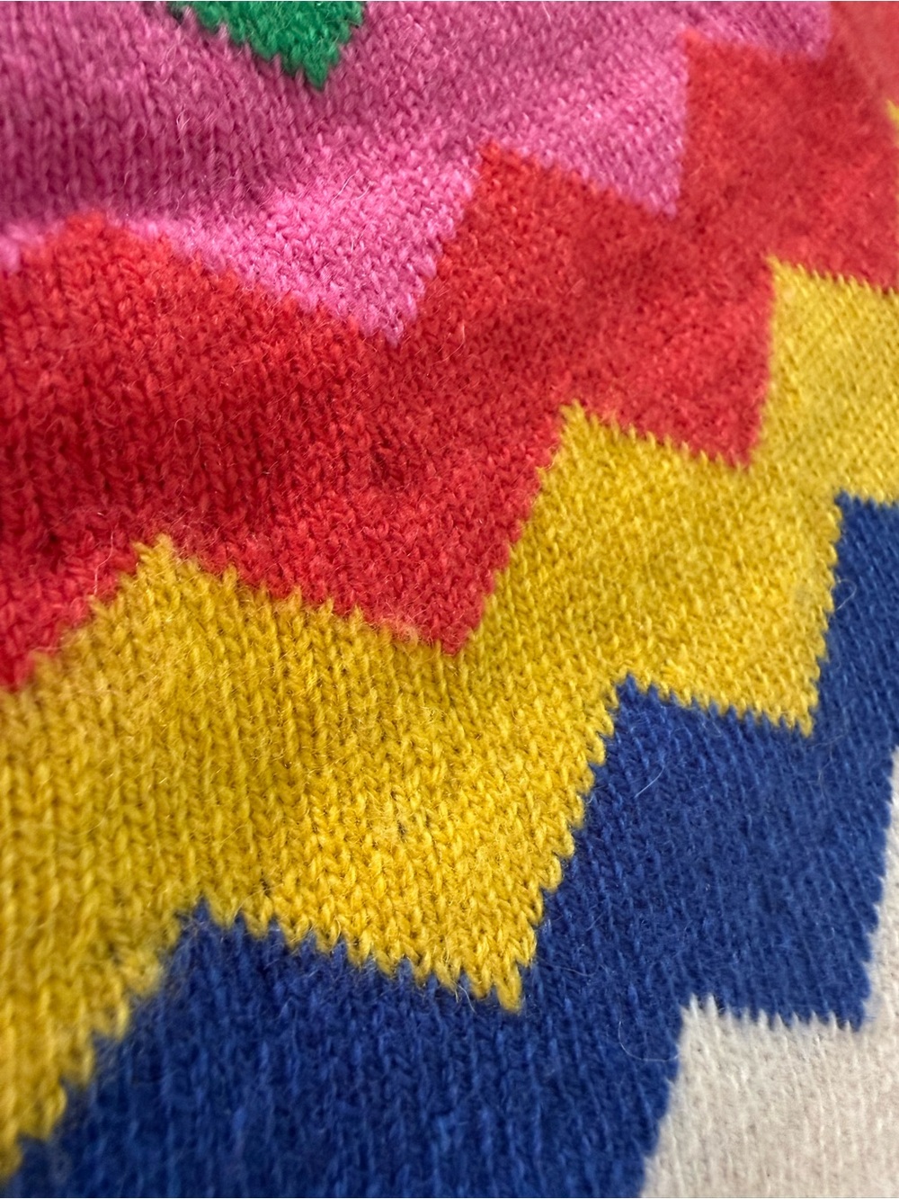 Boden Rothesay Fair Isle Rainbow Zigzag Stripes Cardigan Sweater Women’s Small - Picture 6 of 12